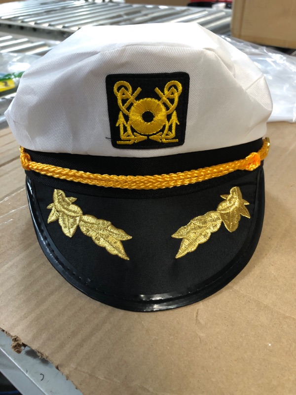 Photo 2 of  Yacht Captains Hat - Embroidered Navy Sailor Captain Hats for Men, Women, and Kids 