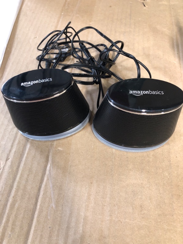 Photo 2 of AmazonBasics USB-Powered PC Computer Speakers with Dynamic Sound | Black