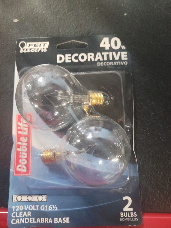 Photo 2 of 40-Watt G16.5 E12 Incandescent Light Bulb, Soft White 2700K (2-Pack)