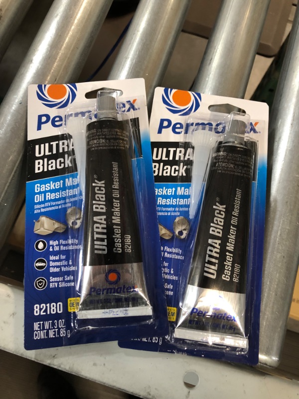 Photo 2 of Permatex 82180 Ultra Black Maximum Oil Resistance RTV Silicone Gasket Maker (2PACK)