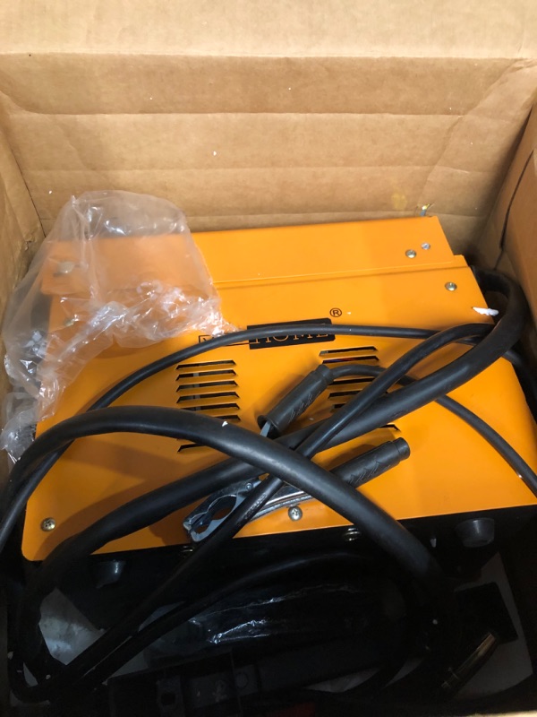 Photo 2 of VIVOHOME MIG Welder 130 Flux Core Wire Automatic Feed Welding Machine Portable No Gas 110V 120V AC DIY Home Welder w/Free Mask Yellow Apricot Yellow