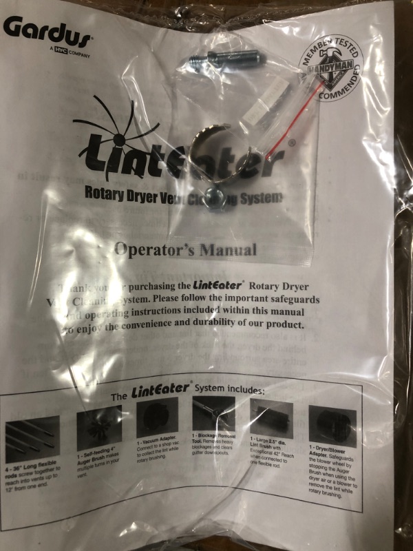 Photo 4 of Chef'sChoice Gardus RLE202 LintEater Rotary Dryer Vent Cleaning System, Removes Lint Extends Up to 12 with 4 Flexible 3' Rods,