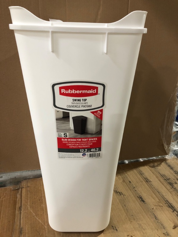 Photo 2 of **no lid**
Rubbermaid Swing Top Waste Container for Home and Kitchen, 