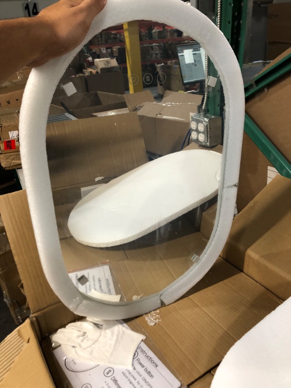 Photo 2 of **See Notes** 
DIDIDADA Bathroom Oval Lighted LED Mirror with Light 24x16 Inch