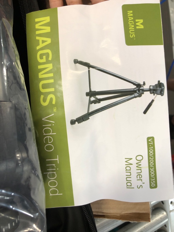 Photo 2 of Magnus VT-300, Video Tripod System with Fluid Head, Extends to 64”, Max Load 15 lbs. Mid-Level Spreader, Carry Case with Shoulder Strap