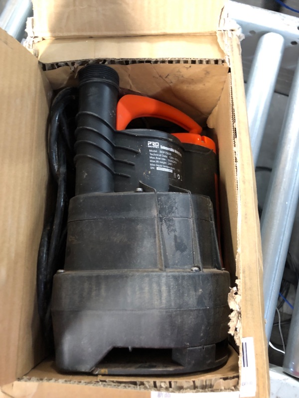 Photo 3 of **USED**Sump Pump, Prostormer 3500 GPH 1HP Submersible Clean/Dirty Water Pump with Build-in Float Switch