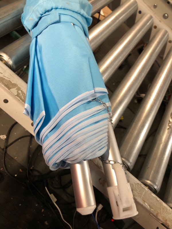 Photo 1 of **USED** Best Choice Products 10ft Outdoor Steel Polyester Market Patio Umbrella w/Crank, Easy Push Button, Tilt, Table Compatible - Blue