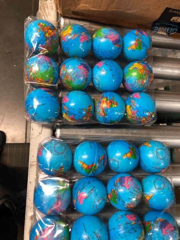 Photo 3 of 24 Pack Globe Squeeze Ball Stress Relief Ball Earth Ball Novelty Toys for Stocking Stuffers Party Favors