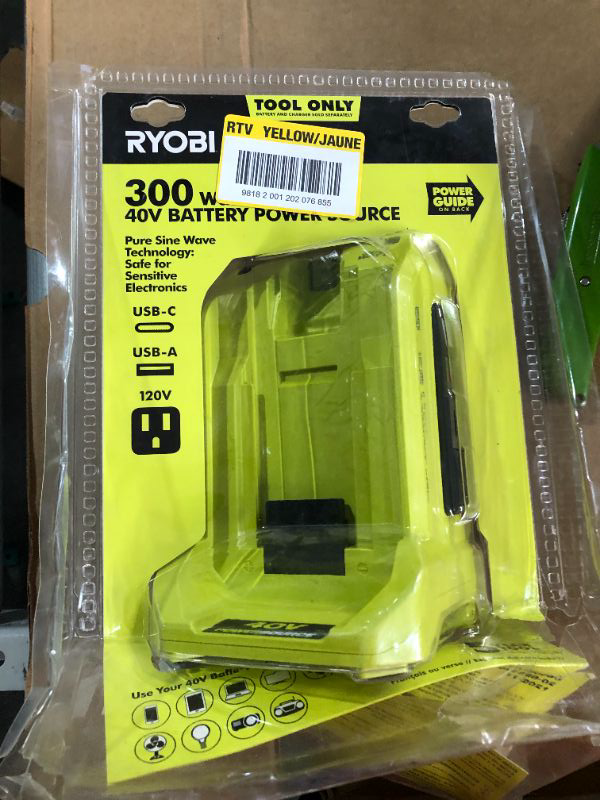 Photo 2 of RYOBI RYi300BG 300-Watt Powered Inverter for 40-Volt Battery