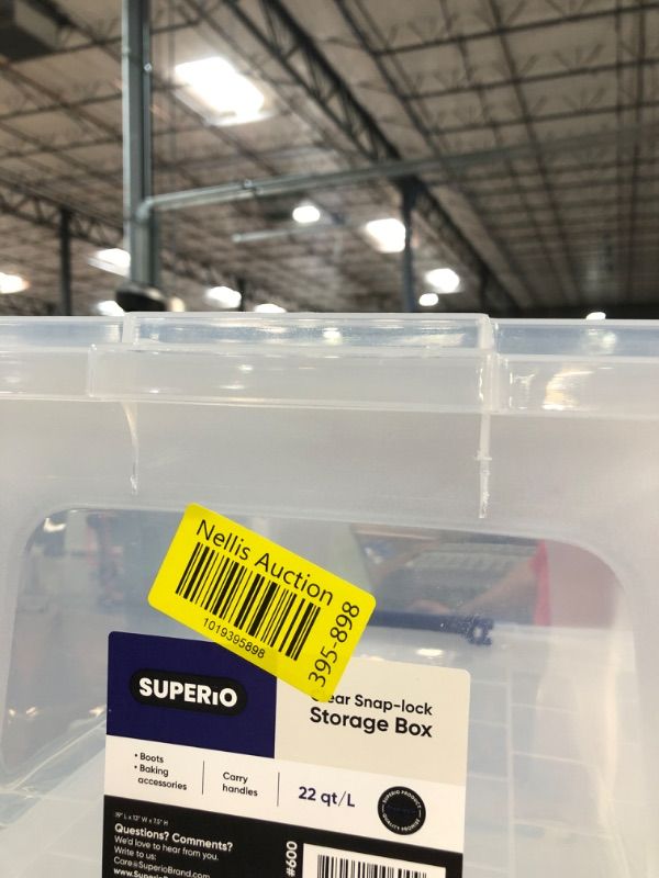 Photo 2 of Superio Storage Container, 22 qt, Clear 22 qt Clear