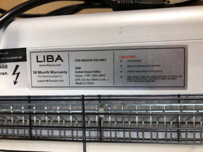 Photo 1 of LiBa Electric Bug Zapper, Indoor Insect Killer - (2) Extra Replacement Bulbs - Fly, Mosquito Killer and Repellent - Lightweight, Powerful 2800V Grid, Easy-to-Clean, with a Removable Washable Tray. Bug Zapper + 2 Bulbs