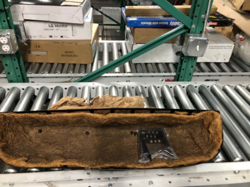 Photo 1 of Harmiden 30“ Window Box Railing Planter with Coco Liner for Outdoor Deck Balcony Rail Fence Porch Patio 2 Pack