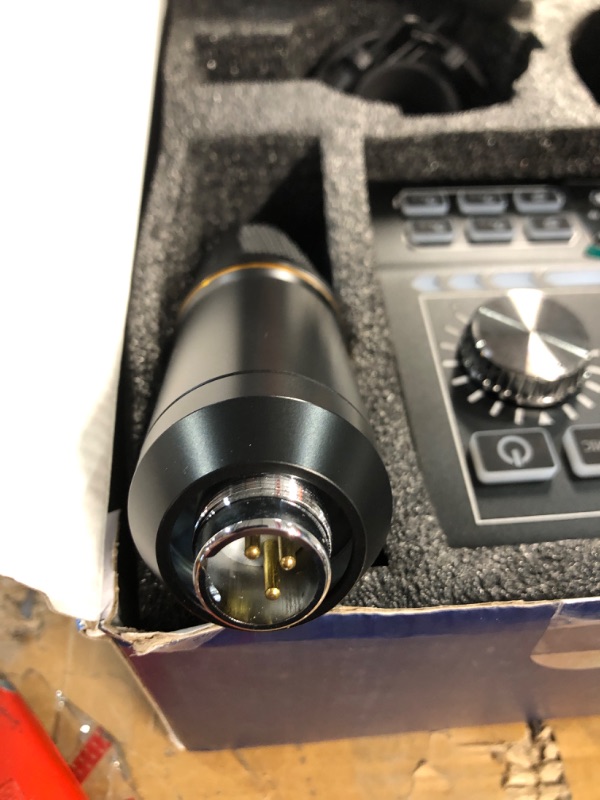 Photo 1 of *SEE NOTES* Podcast Equipment Bundle ALL-IN-ONE Audio Interface DJ Mixer Podcast Microphone 48V Phantom Power Supply for Streaming Recording,Black