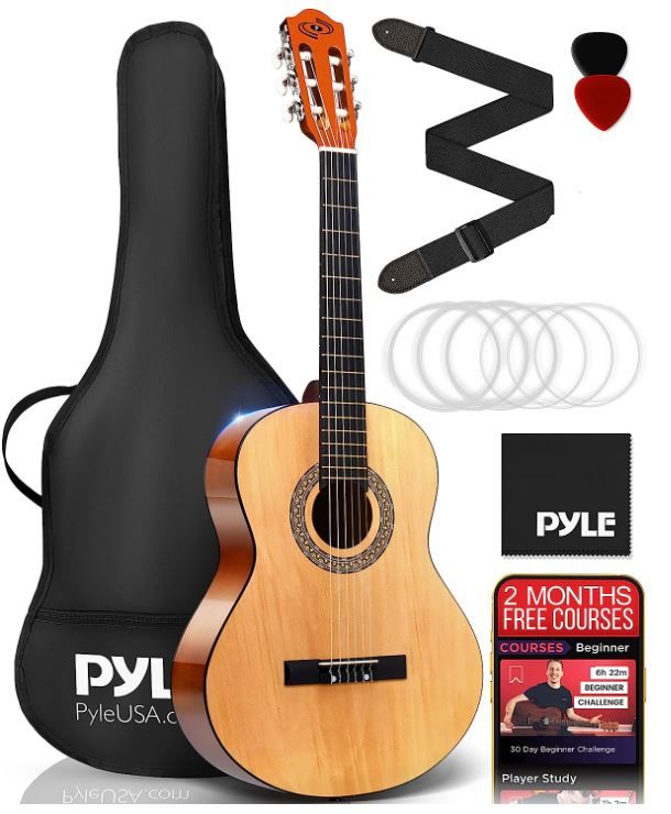 Photo 1 of **LOOKS NEW** Pyle Classical Acoustic Guitar 36” Junior size for beginners with starter kit