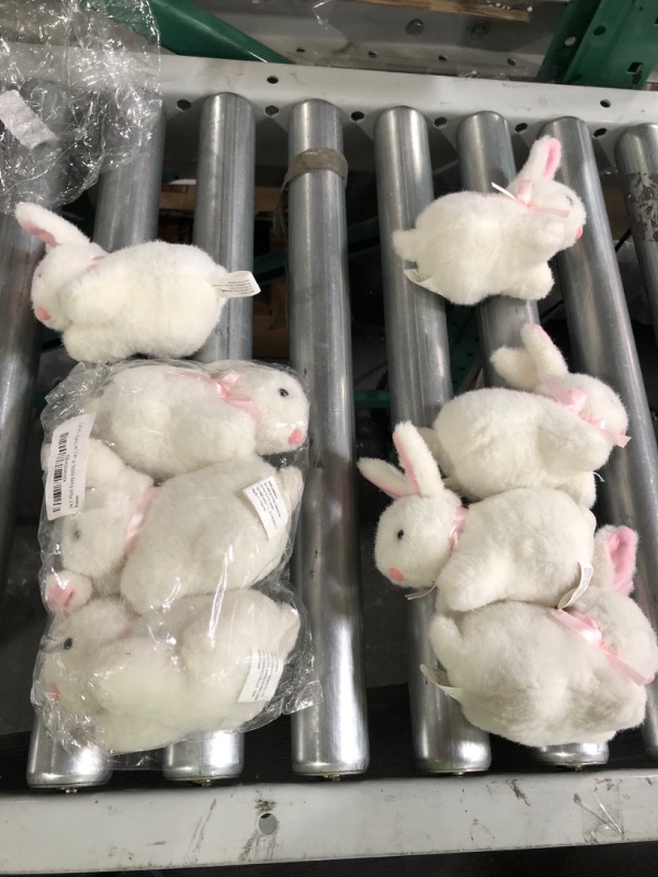 Photo 1 of 8 Pack of White Rabbits w/ Pink Bows