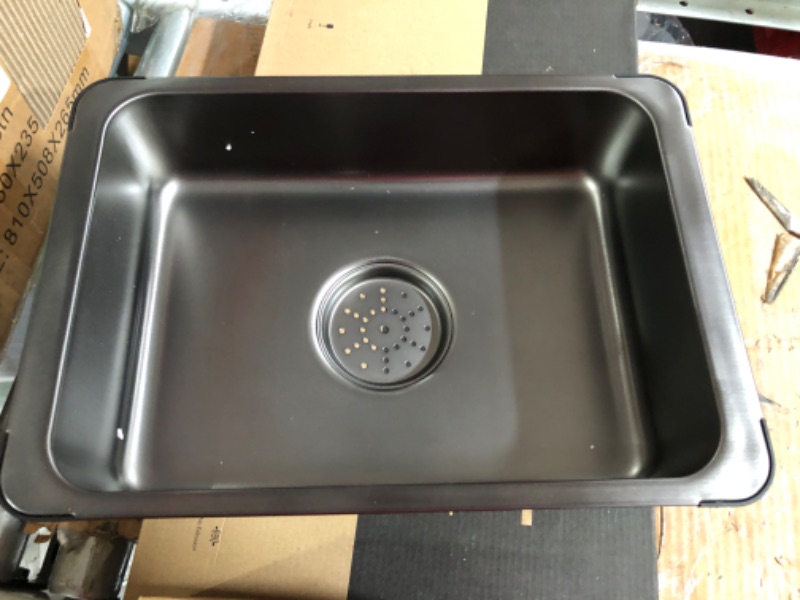 Photo 1 of Lefton 304 Stainless Steel Kitchen Sink Set with Waterfall Faucet, Pull-Out Faucet, Drain Basket, Inside-Basin, and Cutting Board, Grey, KS2203