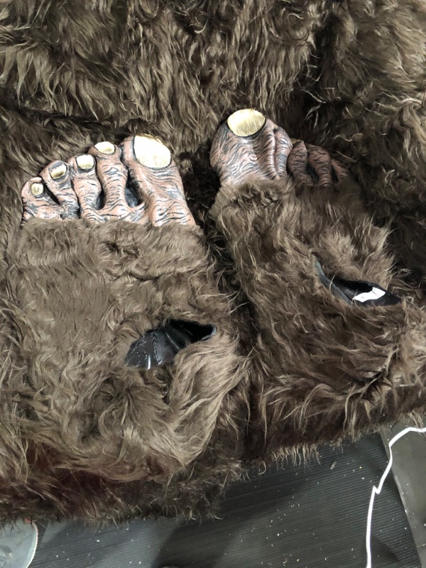 Photo 4 of **2 LEFT HANDS** Adult Big Foot Costume Plus Size Brown