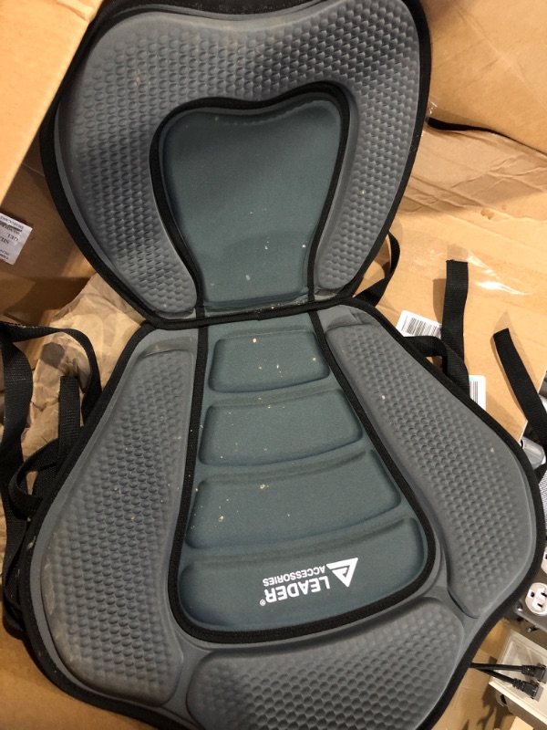 Photo 1 of **USED**Leader Accessories Deluxe Padded Kayak Seat Fishing Boat Seat with Storage Bag Black/Gray