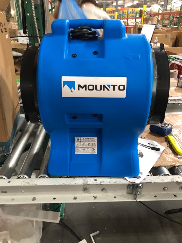 Photo 4 of MOUNTO 1HP 3000cfm Industrial Axial Blower Ventilation Fan Exhaust Blower