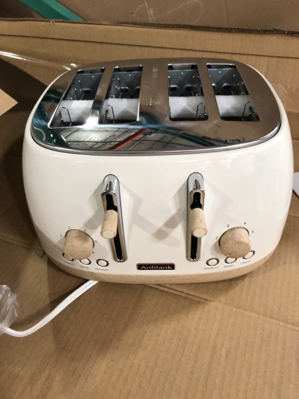 Photo 1 of Anfilank Toaster 4 Slice,Retro Stainless Steel Toaster with Extra Wide Slots , Large Size