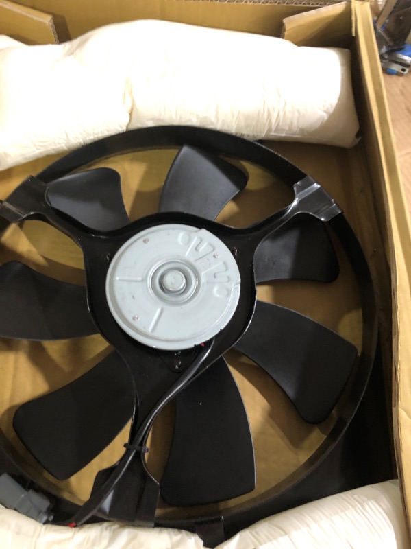 Photo 3 of TYC 610850 Condenser Cooling Fan Assembly Compatible with 2005-2010 Honda Odyssey, Black