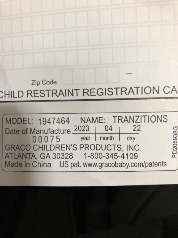 Photo 1 of Graco Tranzitions 3 in 1 Harness Booster Seat, Proof Tranzitions Black
