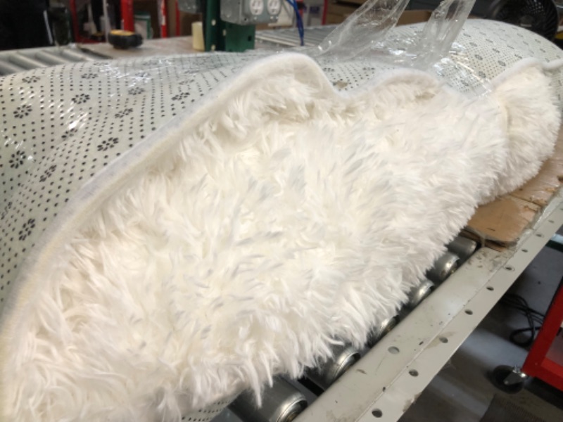 Photo 2 of *STOCK PHOTO FOR REFERENCE ONLY* Treat A Dog Puprug Faux Fur Memory Foam Orthopedic Bed, Ultra-Soft Faux Fur Cover, (Small/Medium, Curve White)