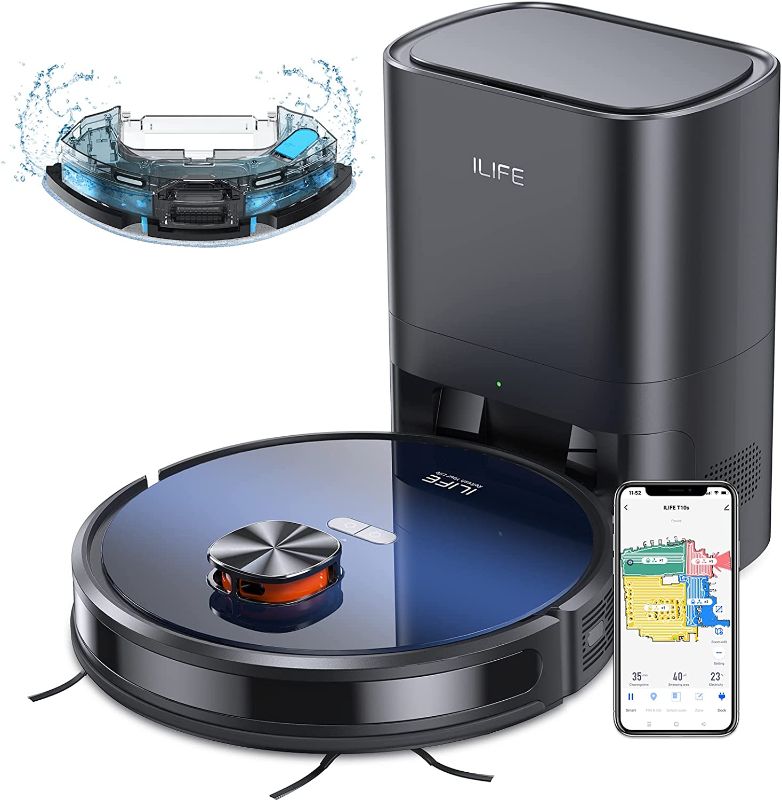 Photo 1 of **USED/UNABLE TO TEST FULLY**
ILIFE Robot Vacuum Self Emptying - 3000pa T10s Robot Vacuum and Mop with Lidar Navigation Smart APP Mopping 