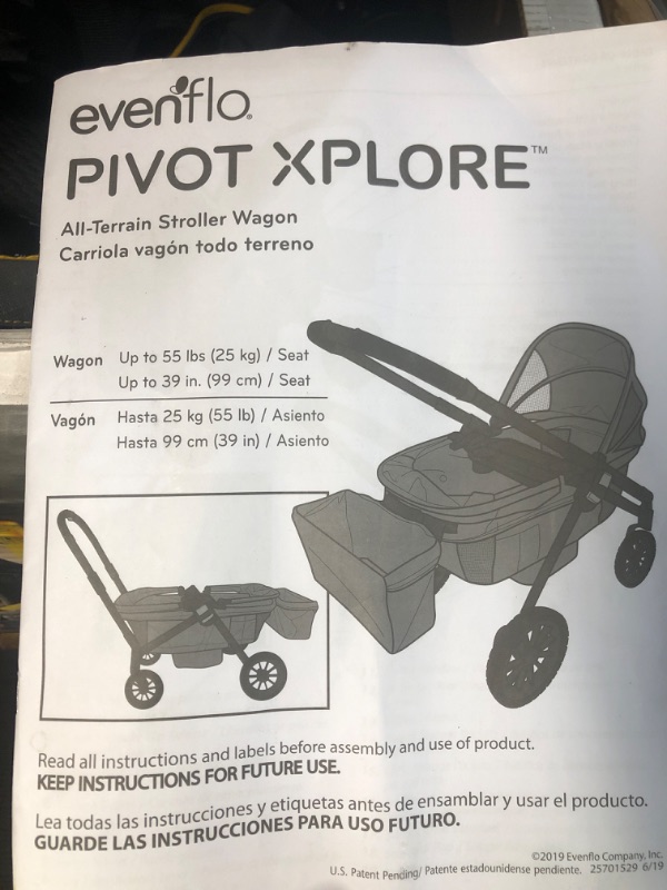 Photo 2 of **MISSING ACCESSORIES ** 
Evenflo Pivot Xplore All-Terrain Double Stroller Wagon - Adventurer Gray