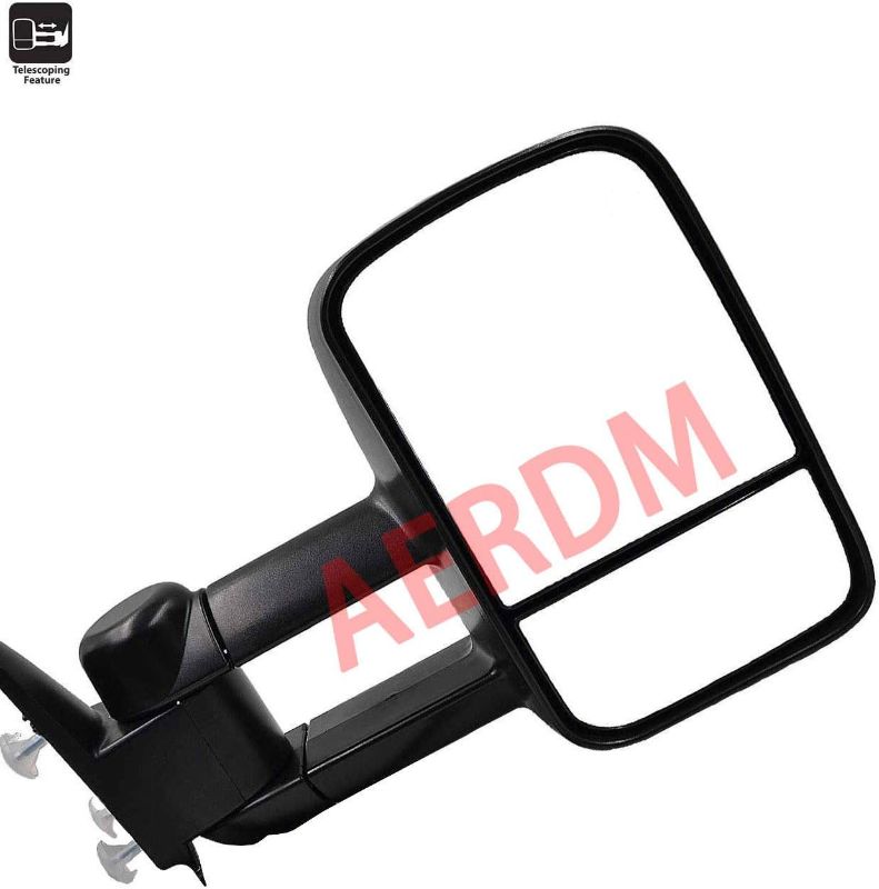 Photo 1 of **PASSANGER SIDE** AERDM New Pair Towing Mirror Manual Operated Textured Black Telescoping Trailer Side Mirror