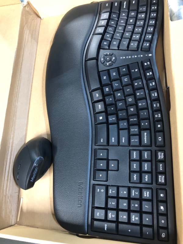 Photo 2 of MEETION Ergonomic Keyboard & Mouse - Black