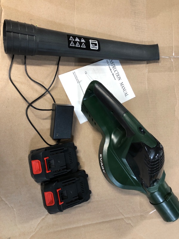 Photo 2 of **TESTED AND WORKS** 21V Leaf Blower Cordless with Battery and Charger, 5 Speeds Adjustable Cordless Battery Operated Blower for Lawn Care, Small Electric Cordless Leaf Blower with 2 Batteries Cordless Blower