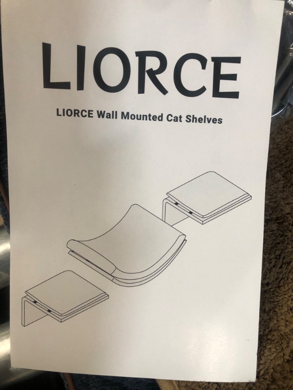 Photo 1 of **USED BUT APPEARS NEW** LIORCE Cat Wall Shelf with Two Steps - Curved Cat Shelves and Perches for Wall (Large Size) 