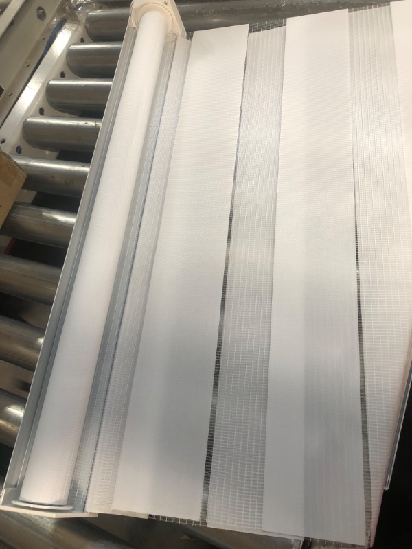 Photo 1 of **USED BUT APPEARS NEW** Sheer Double Layered Zebra Shade Horizontal Cordless Window Shade Blind Roller Blinds 24x72 - White