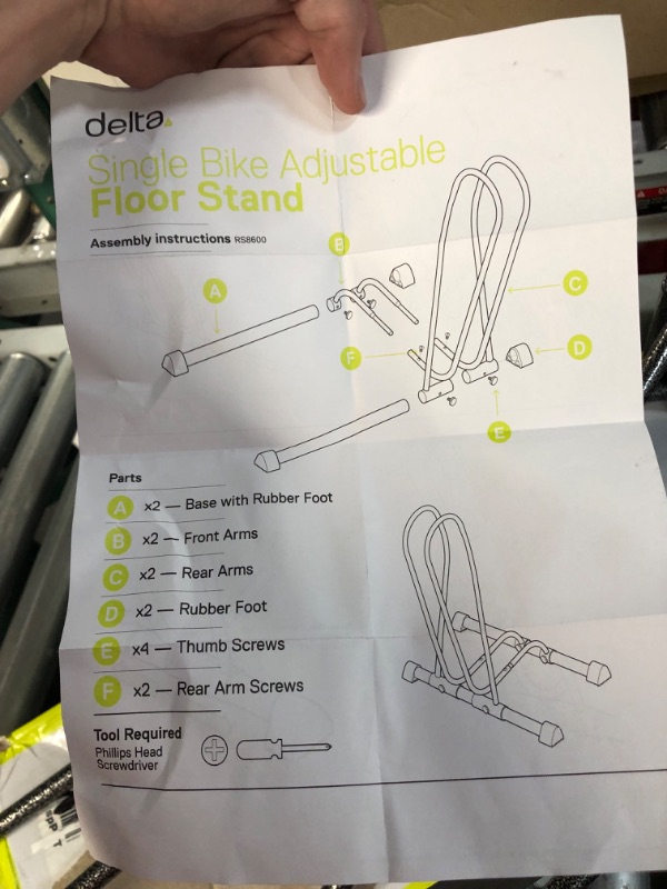 Photo 2 of **SEE NOTES**
Standing Bike Rack by Delta Cycle - Tool-Free Adjustable Bike Floor Stand for Mountain, Fat Tire, Road Bikes, Freestanding Bike Stand For Garage Parking