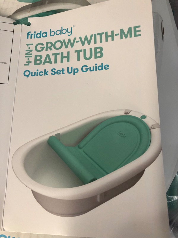 Photo 2 of 4-in-1 Grow-with-Me Bath Tub by Frida Baby Transforms Infant Bathtub to Toddler Bath Seat with Backrest for Assisted Sitting in Tub