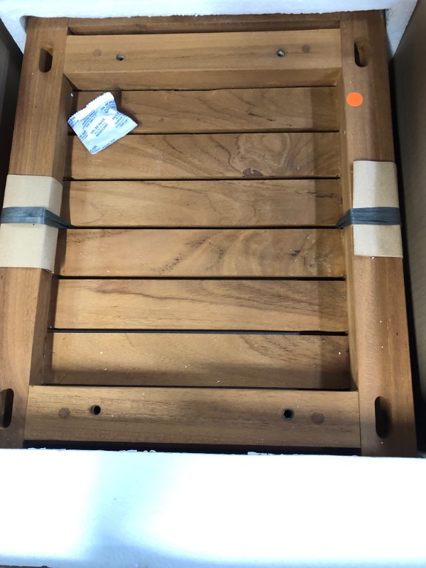 Photo 1 of AquaTeak The Original 18" Spa Teak Shower Bench with Shelf 18x12x18 Inch (Pack of 1)