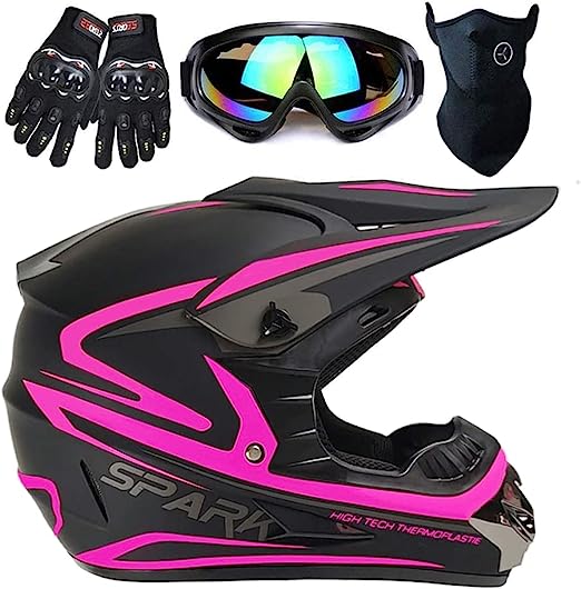 Photo 1 of ***MiSSING PARTS - SEE NOTES*** TTMiku Youth Kids Motocross Off Road Helmet,Large PINK