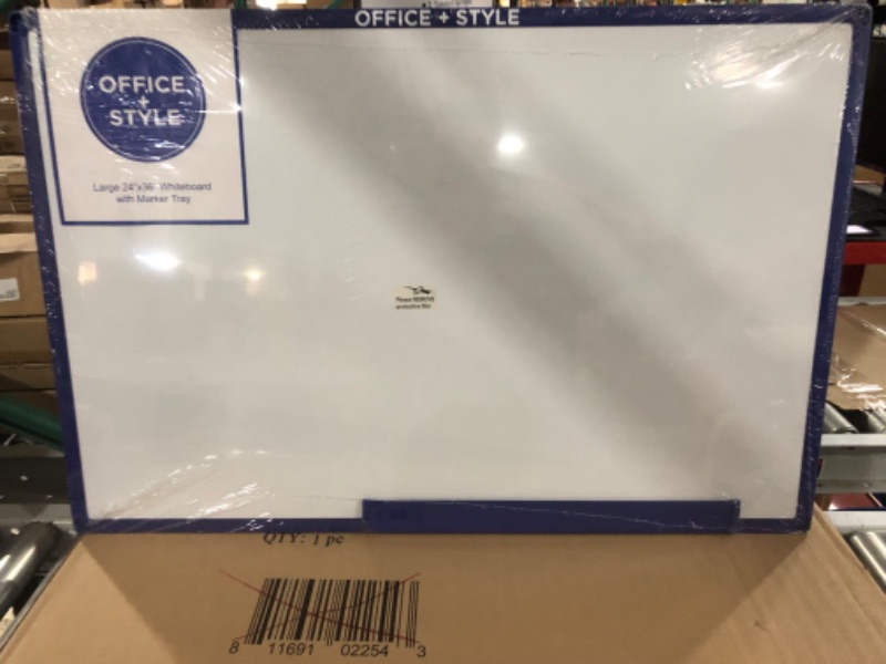 Photo 2 of Office + Style Whiteboard, Blue, 24" X 36",Size: Large