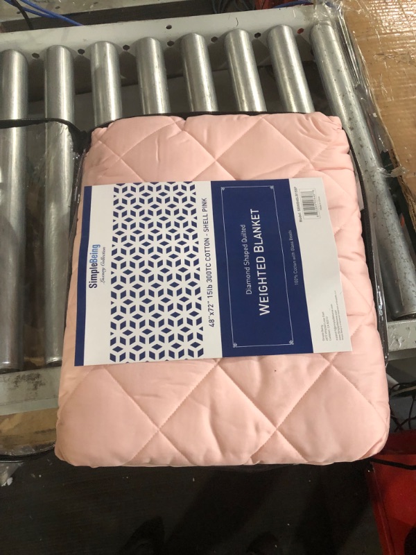 Photo 2 of *NEW*Simple Being Weighted Blanket, Patented 9 Layer Design, 48x72 15lb, Shell Pink 15lbs