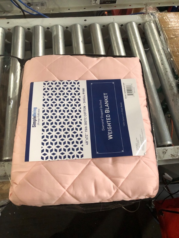 Photo 2 of *NEW*Simple Being Weighted Blanket, Patented 9 Layer Design, 48x72 15lb, Shell Pink 15lbs