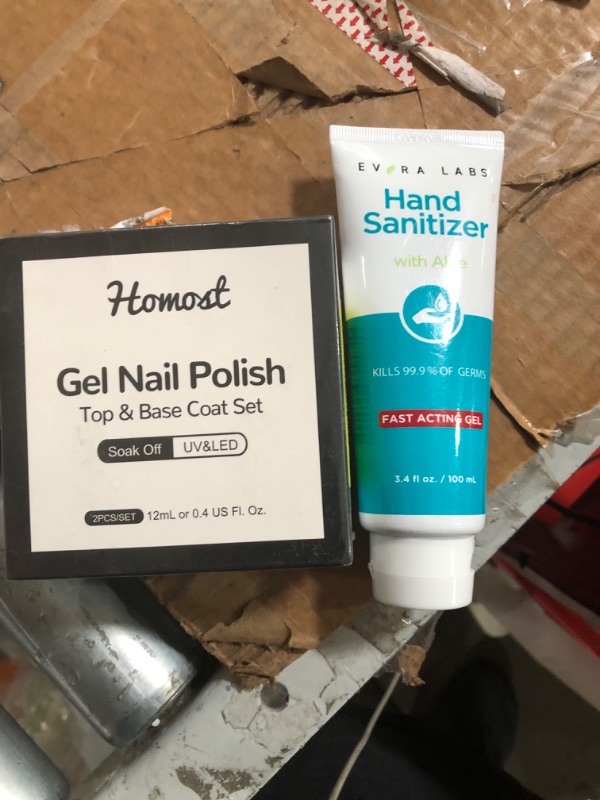 Photo 3 of *TWO ITEMS*Homost Top Coat And Base Coat for Gel Polish & Evora Labs Instant Hand Sanitizer Gel 