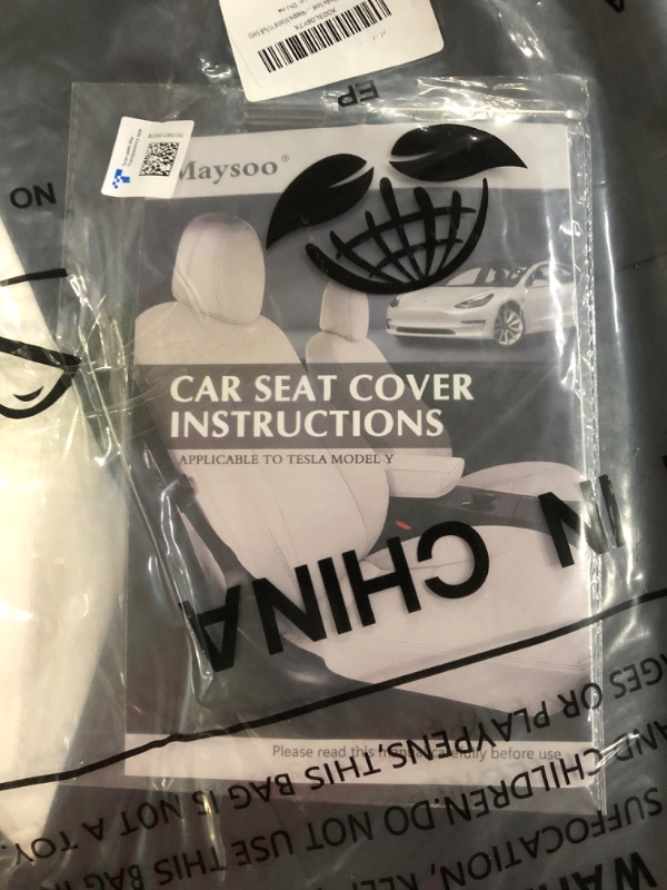 Photo 3 of Maysoo Tesla Seat Covers Model Y Nappa Leather white+black-nappa model Y(full set)