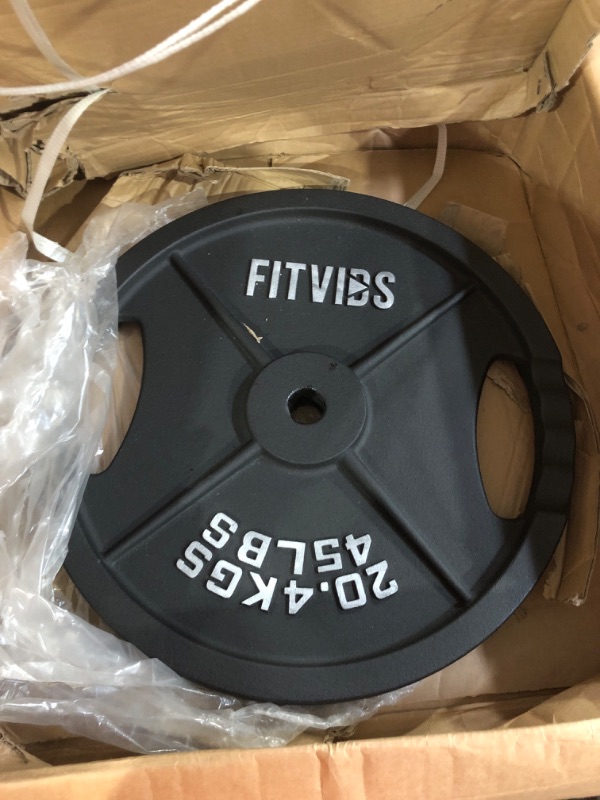 Photo 2 of (SEE NOTES) Fitvids Color Coded Olympic Bumper Plate Weight Plate 45LBS