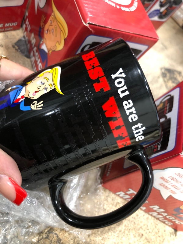 Photo 2 of (PACK OF 2) 12oz Color-Changing Funny Coffee Mug - Top Trump Merchandise - Best Birthday Gifts for Women Who Have Everything, Unique Wedding Gift Ideas for Wife, Cool Bride & Anniversary Presents for Her Wife (12oz) Ceramic