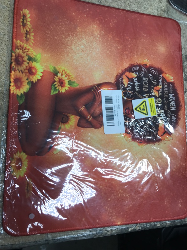 Photo 1 of Gaming Mouse Pad Custom Design,Afro African American Woman Non-Slip Rubber Mousepad with Durable Stitched Edges for Gaming Office Laptop Computer Pc
