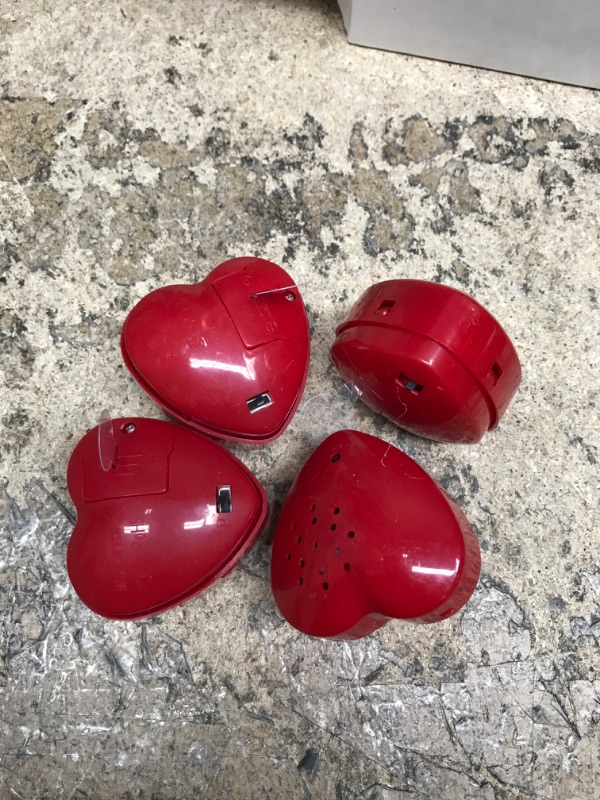 Photo 2 of Fiada 4 Pcs Voice Recorder for Stuffed Animal Push Button Sound Recorder Recording Voice Box Heartbeat Recordable Gifts Bear Animal Sounds Toy Heart Shaped Sound Module for Plush Toys, Red