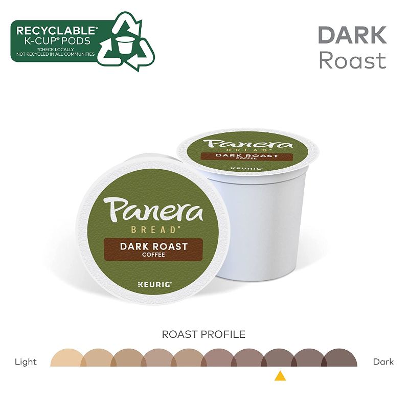 Photo 1 of *Expired Nov 21 2022** Panera Bread Dark Roast Coffee, Keurig Single Single Serve Coffee K-Cup Pods, 96 Count (Pack of 4)
