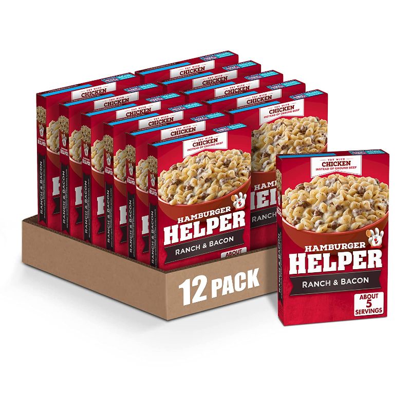 Photo 1 of *EXP 4/3/23* Hamburger Helper Ranch & Bacon, Pasta & Sauce Mix, 5.9 oz. (Pack of 12)
