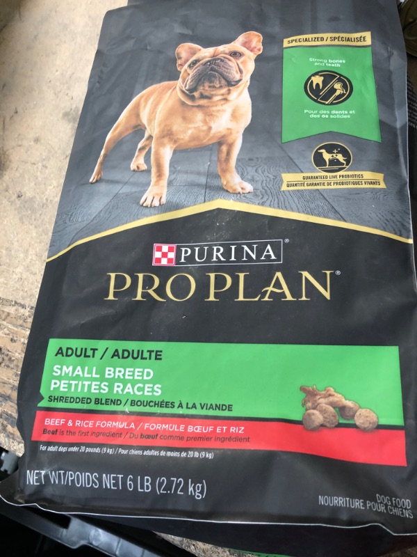 Photo 3 of **EXPIRES MAY2024** Purina Pro Plan High Protein Small Breed Dog Food, Shredded Blend Beef & Rice Formula - 6 lb. Bag Small Breed NEW! Beef & Rice Shredded Blend 6 Pound (Pack of 1)